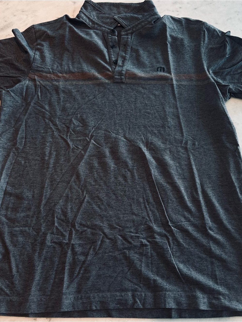 Travis Mathew Charcoal Short-Sleeve Henley Polo